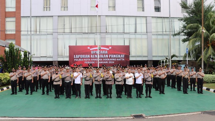 78 Anggota Polresta Bandara Soekarno-Hatta Naik Pangkat