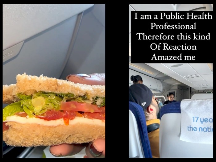 Duh! Wanita Ini Dapat Sandwich Berulat Saat Makan di Pesawat