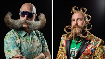 Foto Jawara Kontes Jenggot dan Kumis Bikin Tercengang dan Geleng-geleng