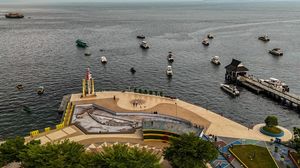 Foto Udara Wisata Pantai Landmark Ternate