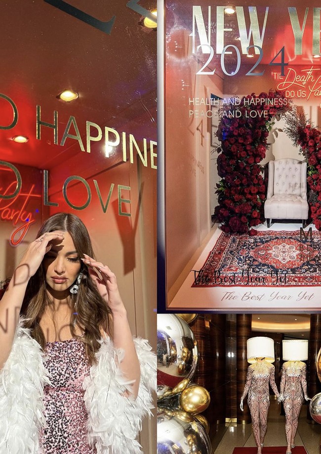 Istri Ardi Bakrie ini kemudian menyempurnakan gaya glomornya dengan boa, aksesori semaca selendang dalam bentuk bulu-buluan. Tidak ketinggalan, heels bergaya gladiator dan perhiasan statement yang menghiasi telinga hingga pergelangan tangan. (Foto: Instagram/@ramadhaniabakrie)