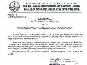 Taman Wisata Alam Kawah Ijen Ditutup Sementara!