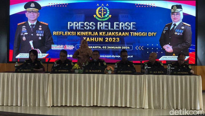 Jumpa pers di Kantor Kejati DIY, Selasa (2/12/2023).