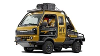 Konsep modifikasi yang kedua adalah Suzuki Super Carry Mountain Trail Concept. Lewat modifikasi ini Suzuki ingin menghadirkan sisi lain mobil pick-up Carry dengan tampilan yang out of the box. Suzuki Carry dengan tampilan offroad ini hadir dengan warna kuning keemasan yang kontras dengan aksen hitam di sekeliling bodywork. Mobil ini juga hadir dengan struktur rangka luar yang melindungi bagian depan, pilar, dan atap. Foto: Dok. Suzuki