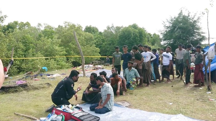 Pengungsi Rohingya terdampar di Desa Karang Gading, Labuhan Deli, Deli Serdang. (Foto: Dok. Kecamatan Labuhan Deli)