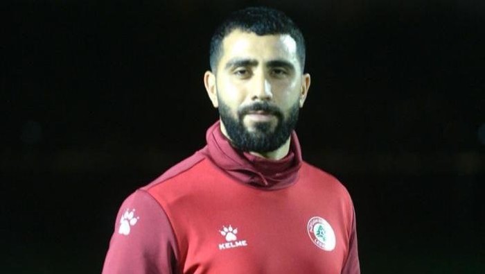 Gelandang PSS Sleman Jihad Ayoub di sesi latihan Timnas Lebanon.