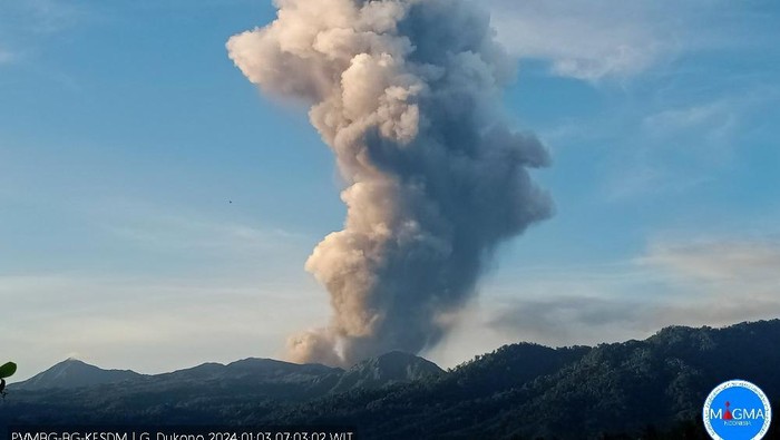 Gunung Dukono Erupsi