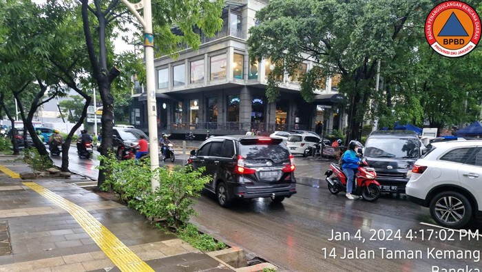 Banjir di Jalan Kemang Raya Jaksel sudah surut. (dok. BPBD DKI Jakarta)