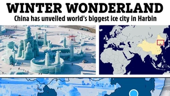 Pengunjung dari berbagai penjuru dunia berbondong-bondong mengunjungi Harbin International Ice and Snow Sculpture Festival yang digelar China setiap tahunnya. Ajang ini dipenuhi berbagai patung es karya para pemenang penghargaan. Foto: The Sun