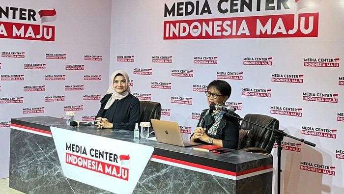 Menteri Luar Negeri (Menlu) RI Retno Marsudi dalam acara diskusi Kilas Balik Diplomasi Indonesia 2023, (Anggi-detikcom)