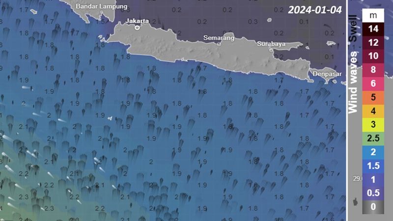 Pemodelan gelombang di Pantai Selatan Jawa