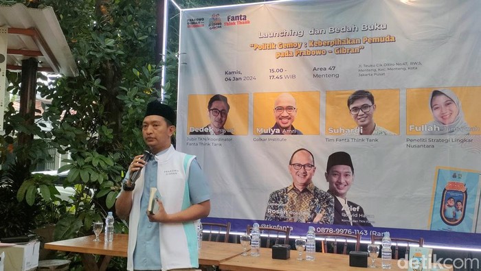 TKN Fanta Prabowo-Gibran merilis buku berjudul Politik Gemoy di Area 47, Menteng, Jakpus (Dwi R/detikcom).