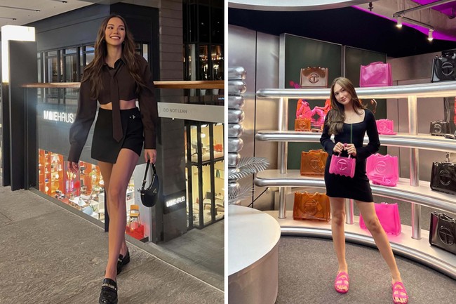 Ini gaya Alyssa Daguise dan Laura Moane saat mengenakan setelan serba hitam. Keduanya memilih memadukannya dengan tas tangan yang simple dan tapi santai. Foto: Instagram