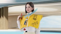 Dia juga terlihat menyelesaikan pelatihan keselamatan di pusat pelatihan layanan tamu Korean Air dan ditunjuk sebagai pramugari kehormatan.