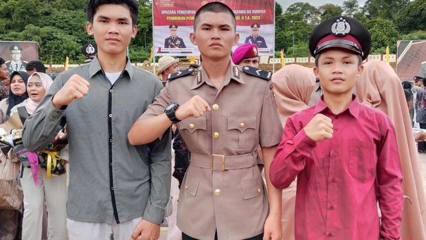 Bripda Michael Paren usai dilantik di SPN Polda Kalimantan Utara pada Kamis (21/12/2023)