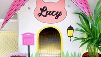 Untuk tempat tidur kucing, kamu bisa bikin dengan bentuk rumah. Jangan lupa diberi hiasan dan nama kucing biar lebih cantik. Foto: Happiness is Homemade Via The Spruce