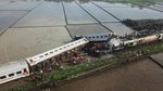 Penampakan dari Udara Kereta Tabrakan di Cicalengka