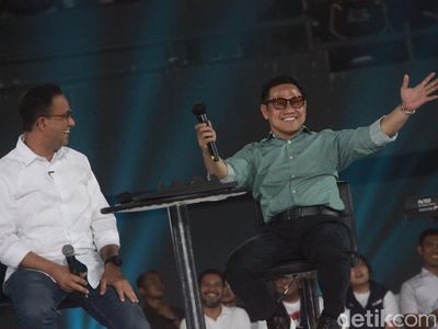 Momen Anies-Cak Imin Jajal Kacamata Sahroni di Acara Resolusi Indonesia