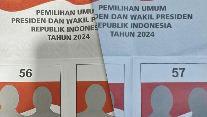 Surat suara simulasi Pilpres hanya ada 2 calon.