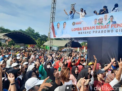 Kampanye TKN Prabowo-Gibran bertajuk 'senam gemoy pemilu damai' di Jepara, Sabtu (6/1/2024) yang dihadiri Waketum TKN, Condro Kirono.