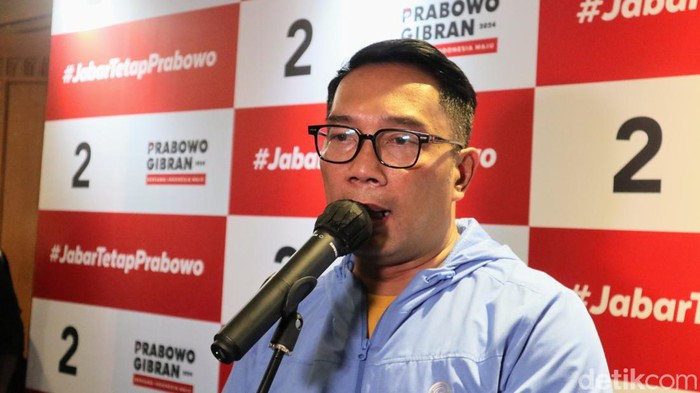 Ketua TKD Jabar Ridwan Kamil saat ditemui di Bandung, Sabtu (6/1/2024).