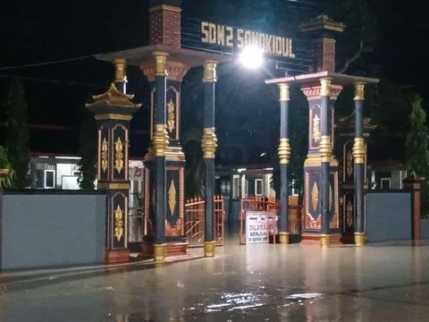 Lokasi SDN 2 Sonokidul Kunduran, Blora, yang terendam banjir.