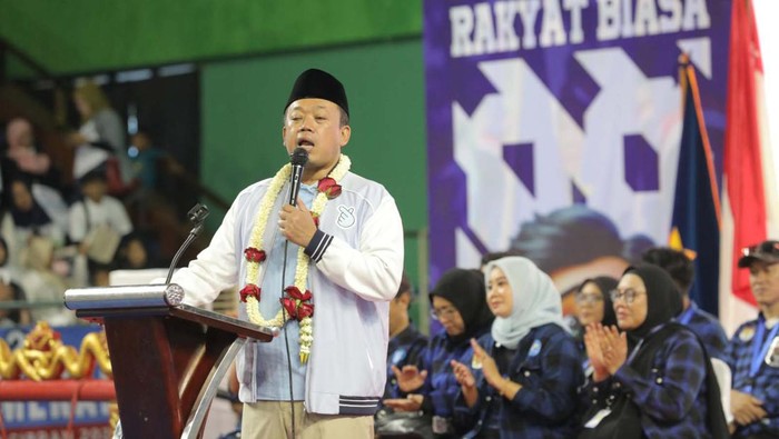 Apel Siaga Petugas Posko Pemenangan pasangan Capres-Cawapres nomor urut 02 Prabowo-Gibran Se-DKI Jakarta digelar di GOR Bulungan, Jakarta.