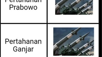 Saat Prabowo dan Ganjar bahas senjata, Anies bahas soal rumah. Mungkin itu karena capres nomor urut satu ini sangat ingin tentara di Indonesia sejahtera. Foto: (Twitter).