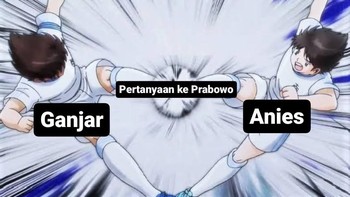 Pertanyaan-pertanyaan dari Ganjar dan Anies, berasa menyerang Prabowo. Foto: (Twitter).