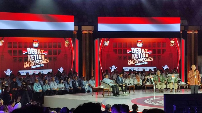 Hotman Paris Duduk di Barisan Pendukung Prabowo dalam Debat Capres ke 3 (Anggi-detikcom)