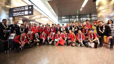 Momen Timnas Indonesia Disambut Meriah di Qatar