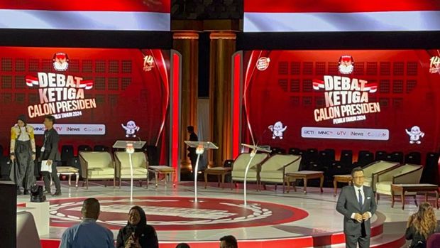 Panggung debat ketiga Pilpres 2024 (Anggi/detikcom)