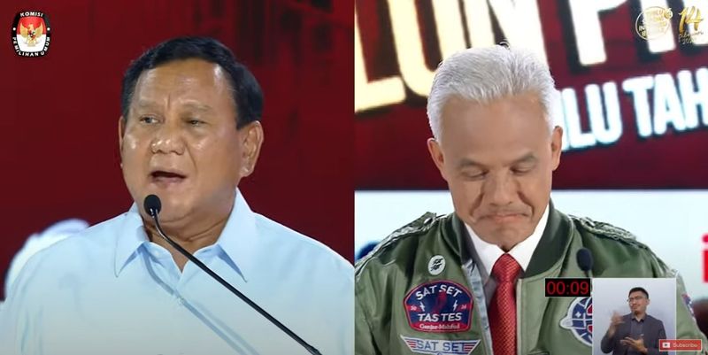 Prabowo dan Ganjar (dok. YouTube KPU)