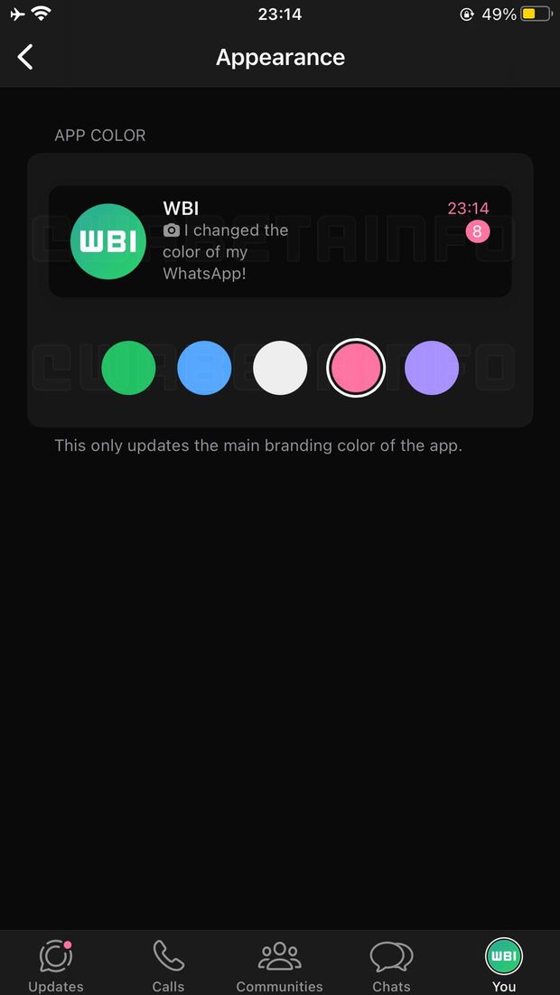 Fitur tema di WhatsApp