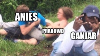 Ini sejumlah meme yang sudah dibuat netizen setelah menyaksikan debat capres semalam. Foto: X/Twitter/@cxlturedd