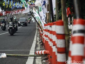 Kata Dishub-Bawaslu soal Bahaya Bendera Parpol di Stick Cone Jalur Sepeda