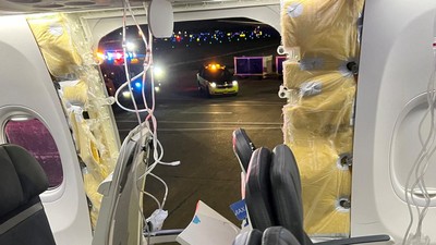 Mengerikan! Potret Jendela Copot Boeing 737 Max 9 Alaska Airlines di Angkasa