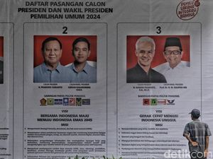 Real Count KPU 66,61%: AMIN 24,48%, Prabowo-Gibran 57,95%, Ganjar-Mahfud 17,57%