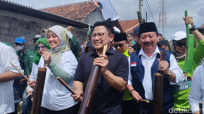 Cak Imin kentungan di Lampung Tengah. (Belia/detikcom).