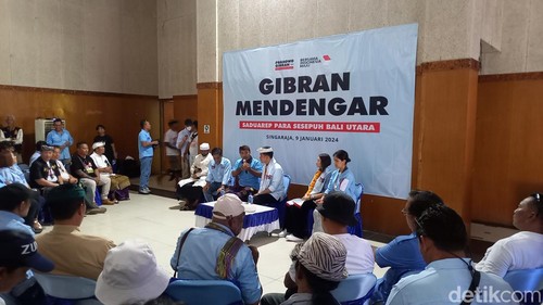 Cawapres Gibran Rakabuming Raka menggelar kampanye di Eks Pelabuhan Buleleng, Kabupaten Buleleng, Provinsi Bali, Selasa (9/1/2024).