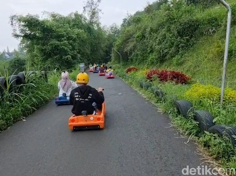 Potret Keseruan Seluncur dengan Luge Kart di Lembang