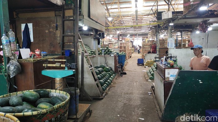 Pasar Induk Kramat Jati lokasi pedagang semangka di bunuh secara sadis. (Tina/detikcom)