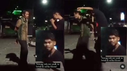 Video viral pemuda pukul ODGJ di Ende, NTT. (Tangkapan layar)