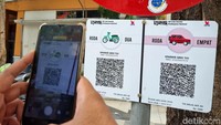 Pembayaran parkir yang mudah dan efektif melalui scan barcode, parkir motor bayar pakai Qris hanya Rp 2 ribu dan mobil Rp 5 ribu.