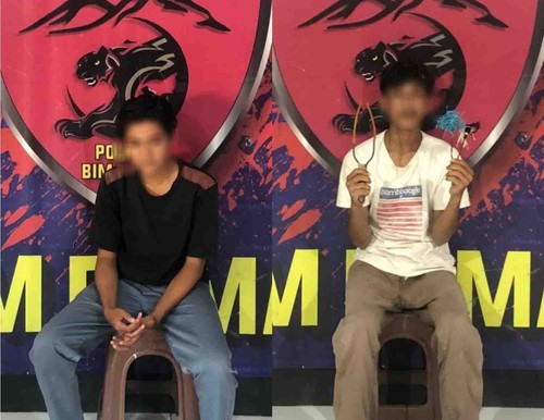 Dua pelaku pemanahan yang resahkan warga Kota Bima, NTB yang ditangkap Polisi. (Dok. Satuan Reskrim Polres Bima Kota)