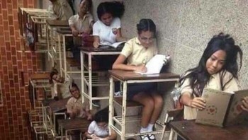 Aksi kreatif pelajar saat jam kosong... Foto: Boredpanda