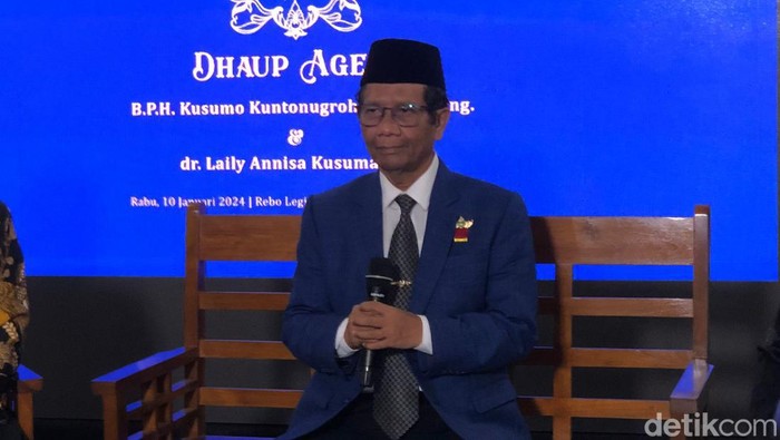 Cawapres nomor urut 03 Mahfud Md, Rabu (10/1/2024).