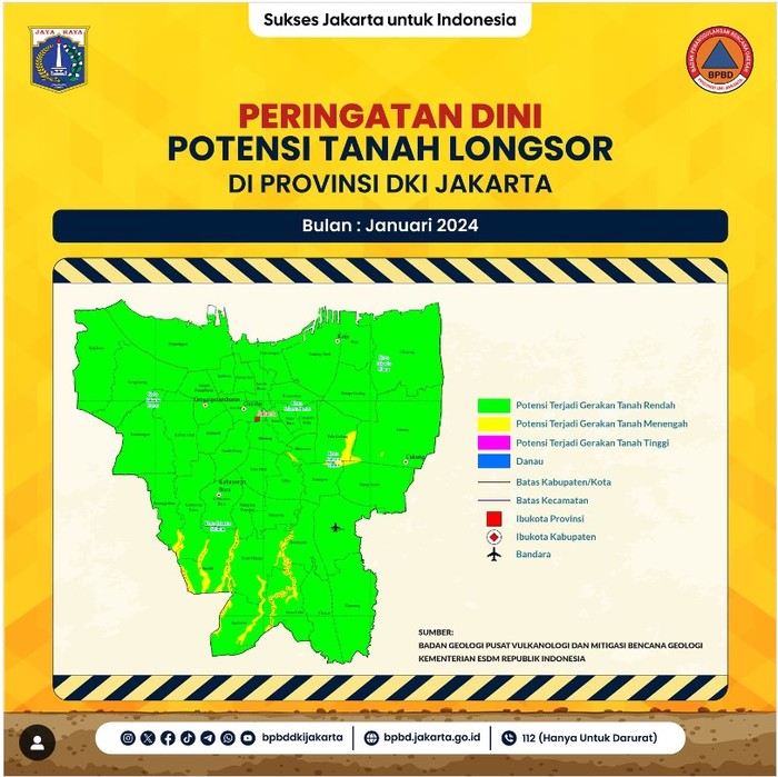 Peringatan Dini Potensi Tanah Longsor DKI Jakarta