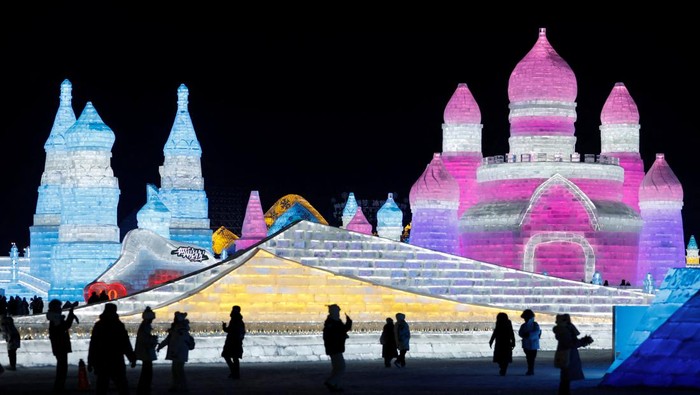 General view of the Harbin Ice and Snow World theme park in Harbin, Heilongjiang province, China January 4, 2024. REUTERS/Tingshu Wang