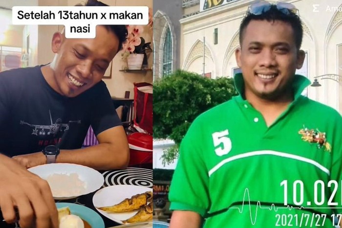Pria diet, tak makan nasi 13 tahun